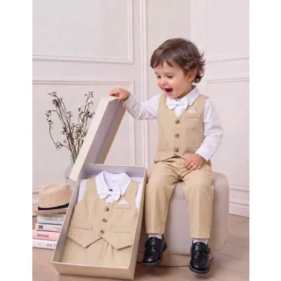 Baby boy Christening outfit - 3-piece gentleman suit set